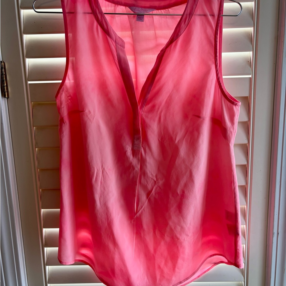 Lilly Pulitzer Vibrant Pink Sleeveless Blouse